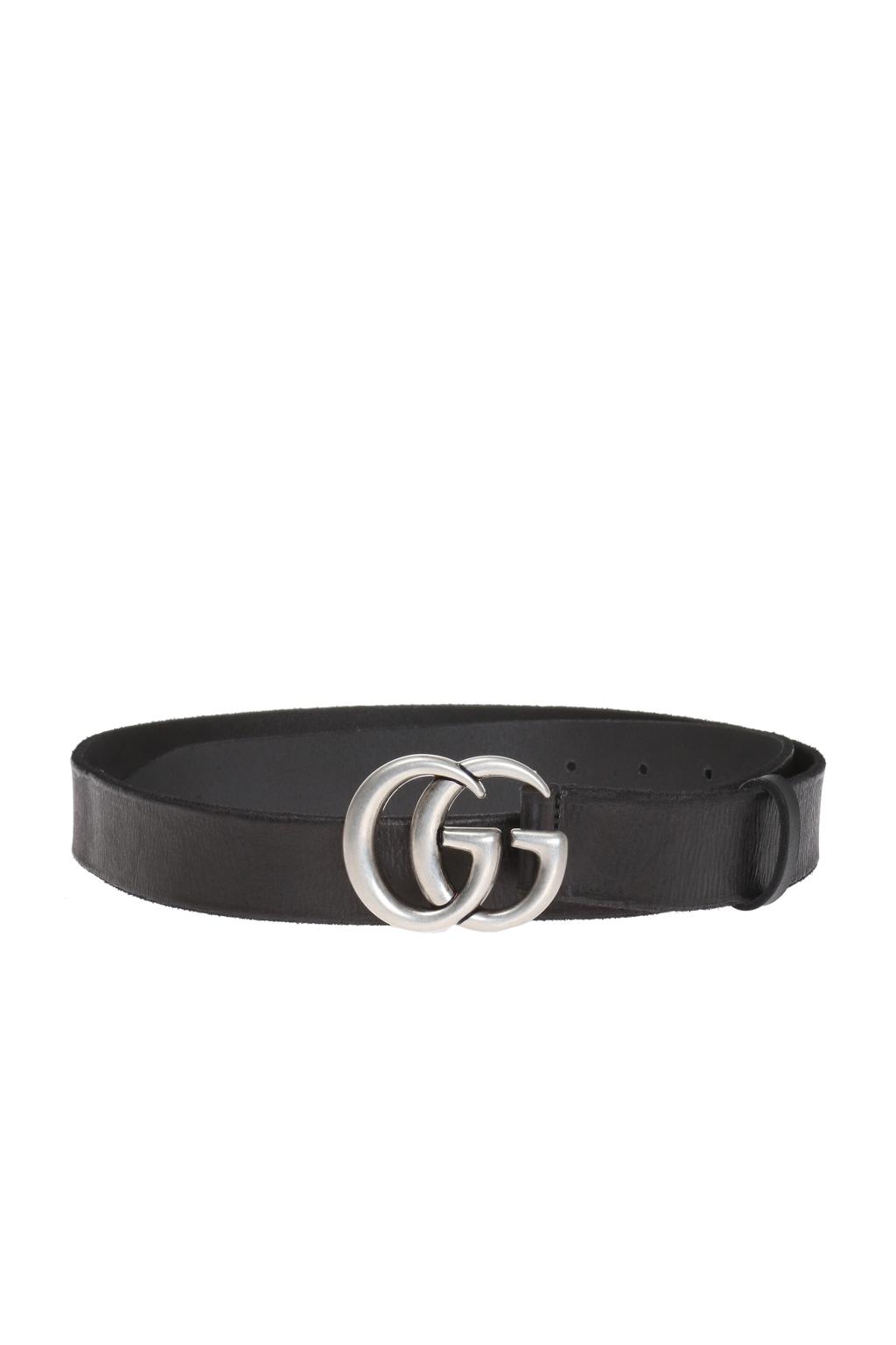 Gucci ブラックレザー ベルト Gロゴ GUCCI ブラックレザーベルト GGロゴ